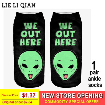 

2018 New Emoji Cartoon Cat Art Female Funny Socks Hot Sale 3d Printed Womens Socks Low Cut Ankle Femme Short Socks Wholesale