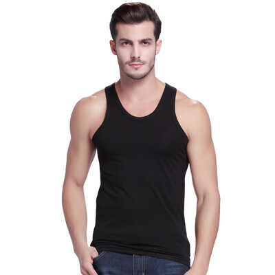 

【Jingdong Supermarket】 snow flying men's vest pure color mercerized cotton vest men's four seasons standing primer X-600211 black XL (175)