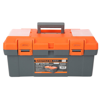 

Steel Shield SHEFFIELD S024006 Enhanced Industrial PP Plastic Toolbox Multifunctional Storage Repair Kit 19 &quotRugged