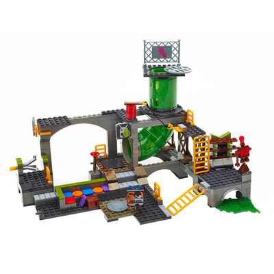 

US high Mega puzzle fight block wood toys ninja turtle movie war bully scene DRK00