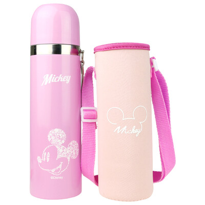 

【Jingdong Supermarket】 Disney Insulation Cup Male Ladies Fun Bullet Warriors Stainless Steel Students Children's Portable Water Cups 500ML Pink