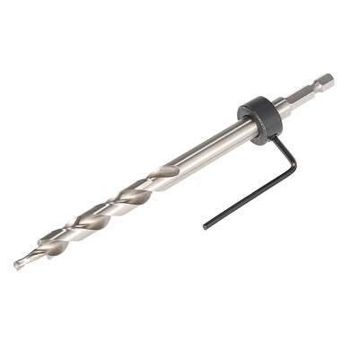 

HSS High Speed Steel 95mm 38" Replacement Twist Step Drill with Hex Shank Stop Collar for Kreg Carpenter Manual Pocket Hole