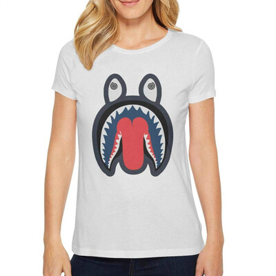

Funny Shark face Teeth Women tee Shirt Cotton Leisure T-Shirts