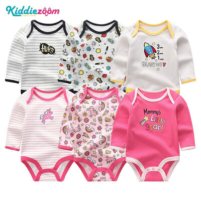 

6PCS Long Sleeve Babywear Bodysuits Baby Girls Clothes Rompers One-Pieces Baby Boys Clothes Newborn Girls Clothing Sets Cotton
