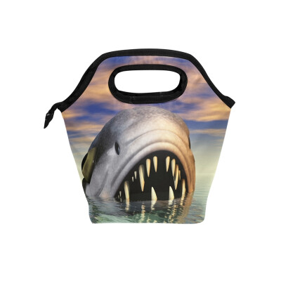 

Insulated Lunch Tote Bag Shark Travel Picnic Lunch Handbags Portable Zipper Lunch Bag Box