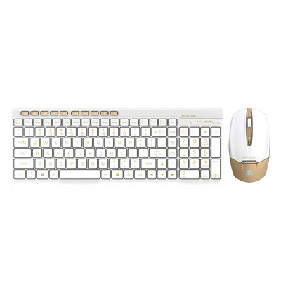 

Yibo (E-3LUE) k825 беспроводная офисная мышь и клавиатура белого цвета