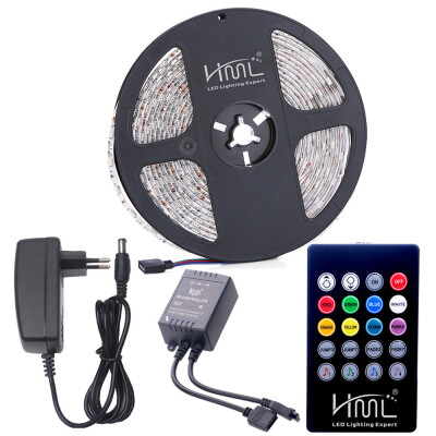 

HML 5M Waterproof 72W 5050 RGB LED Strip Light with 20 Keys Music Remote Control And EU Adapter