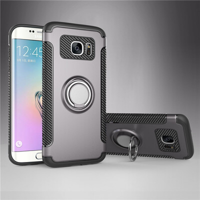 

Fivice Samsung Galaxy S7 edge case PC metal ring shell magnetic car bracket TPU phone case