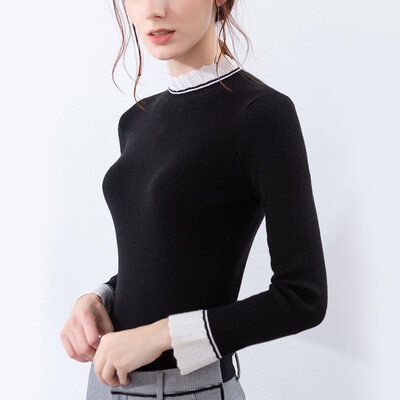 

Canvaus Winter Sweater Women 2018 Elegant Casual Butterfly Long Sleeve Warm Turtleneck Knitted Pullover Sweater FS365A