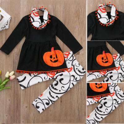 

UK Halloween Kids Newborn Baby Girl Outfit Clothes Top Legging Pant Headband Set