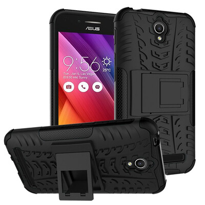 

Fivice Asus Zenfone Go ZC451TG Case TPU anti-fall tire pattern back clip bracket phone case
