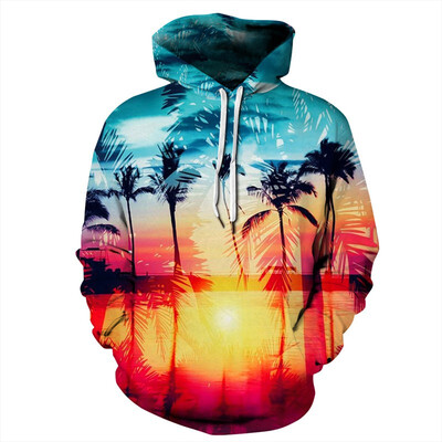 

QYDM-335 Mens Hoodie 3D Printed Women Pullover Sweater