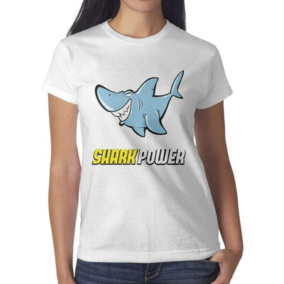 

3D Shark Teeth Girls White tee Shirt Cotton Interesting T-Shirts