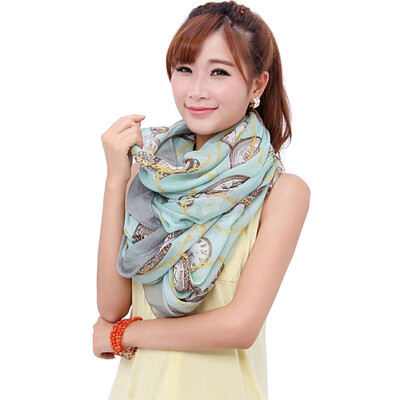 

MSEK WWJ142289 Women&39s scarf Korean version of the Bali yarn scarf air-conditioning shawl watch chain green