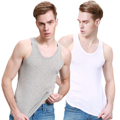 

Heng Yuan Xiang ZC-303 Men&39s Vest Cotton Shirt Men&39s Tight Top Thin Sleeve Shirt Skirt Sports Hurdle Lingerie White Gray 2 Pack 180105