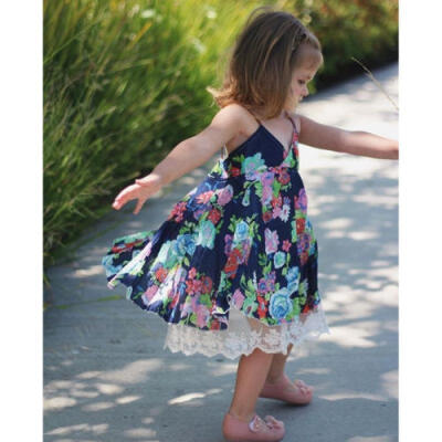 

Kid Baby Girl Floral Summer Floral Party Pageant Lace Tutu Dress Clothes Outfits