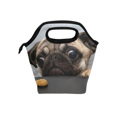 

Insulated Lunch Tote Bag Cute Dog Travel Picnic Lunch Handbags Portable Zipper Lunch Bag Box