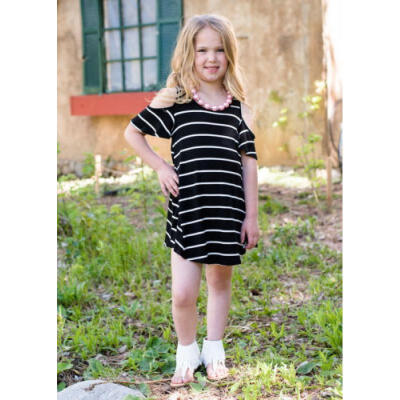 

Mother&Daughter Dress Striped Matching Mom Girls Madi Dress Family Skirt CA