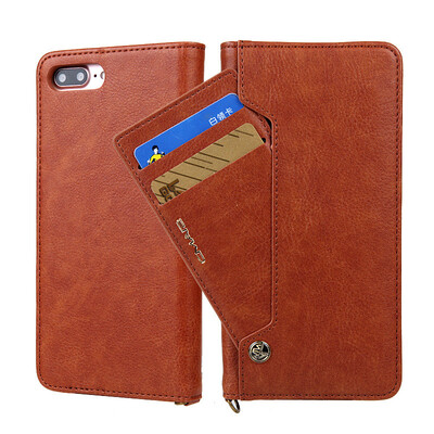 

New iPhoneXS Max Mobile Shell Multifunction Protection Leather Case Samsung Mobile Shell Brown