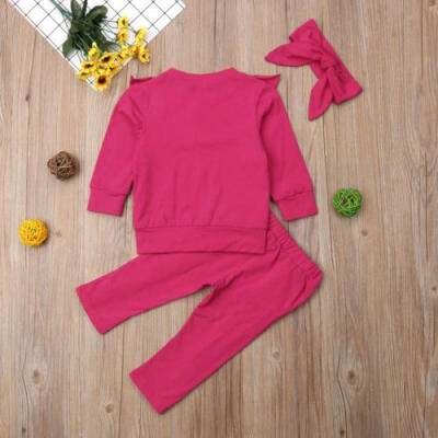 

Kids Baby Girl Autumn Outfit Clothes Ruffle Tops Blouse Pants 3PCS Set Tracksuit