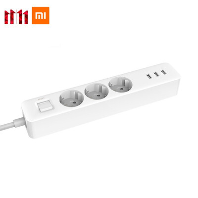 

New arrival Original Xiaomi Mijia Power Socket Strip 3 Sockets 3 USB port Big Plug Extension Patch Board for home