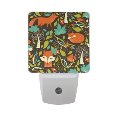 

ALAZA LED Night Light With Smart Dusk To Dawn SensorFox Cute Illustration Plug In Night Light