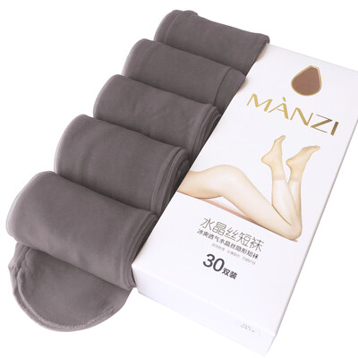 

【Jingdong Supermarket】 Manzi [30 pairs of equipment] crystal socks thin soles transparent invisible hook silk women socks 30 pairs of light coffee uniform