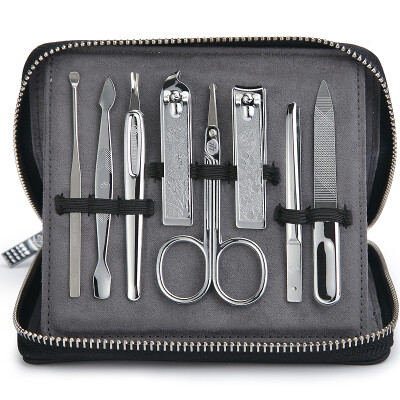 

【Jingdong Supermarket】 777 Nail Knife Set Nail Clamp Clamp Set 8pcs NTS-6100B Black (Import