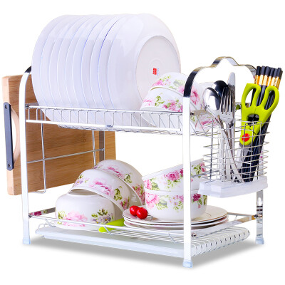 

Jingdong supermarket] Baige BAYCO double layer of water racks door-shaped dishes racks kitchen supplies orderly admission BX3995