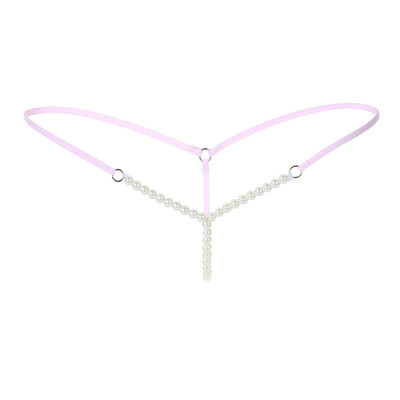 

Sexy Fun Lingerie Beaded Pearl Massage T pants Underwear Crotchless Panties Thongs Briefs Y String For Women Clothing Bikini