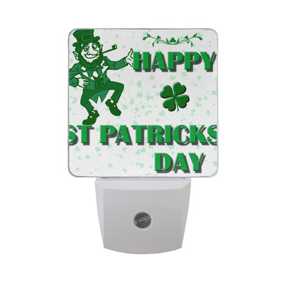 

ALAZA LED Night Light With Smart Dusk To Dawn SensorSaint Patricks Day Clover Shamrocks Plug In Night Light