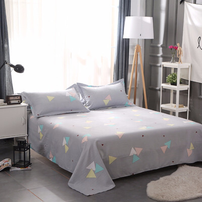 

Luxury Bed Sheet Geometrical Flat Sheet Flower Bedsheet Plaid Bedspread Bed Sheet Only King Size for Wedding Home Decoration