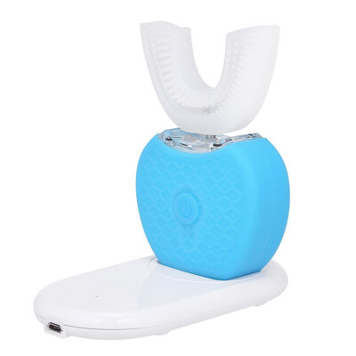 

Automatic Sonic Electric Toothbrush Teeth Whitening Blue Cold Light 360 Degree Intelligent Silicone Toothbrush U Shape