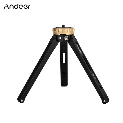 

Andoer MT-02 Mini Desktop Tripod Aluminum Alloy 14" Screw Max Load 15kg 33lbs for DSLR Digital Video Camera DV