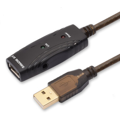 

SAMZHE FD-15U engineering grade USB20 AM-AF extension cable data cable extender built-in super chip with DC power supply interface 15 meters