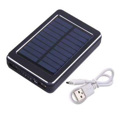 

Solar Panel Dual USB External Battery Emergency Charger 10000mAh Power Bank