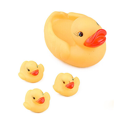 

MyMei 4pc/lot Bath Toys Shower Water Floating Squeaky Yellow Rubber Ducks Baby Toys Water Toys Brinquedos For Bathroom