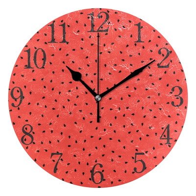 

Wall Clock Arabic Numerals Design Fresh Sweet Natural Ripe Watermelon Round