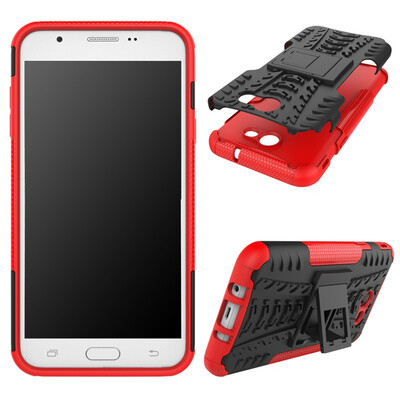 

Fivice Samsung J720J7 2017 Case TPU anti-fall tire pattern back clip bracket phone case