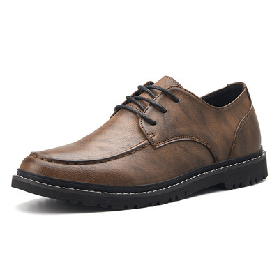 

Mens Shoes Fashion Lace Up Shoes Casual Leather Shoes Breathable Light Shoes For Men Black Khaki Brown Size 39-44