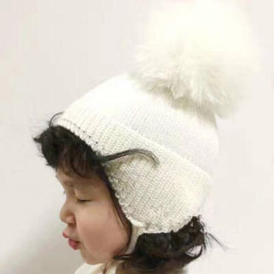 

Baby Girl Toddler Kid Crochet Earflap Beanie Winter Newborn Soft Hat