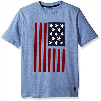 

Boys Crew Neck Iconic Graphic Logo T-Shirt Placid Blue Heather