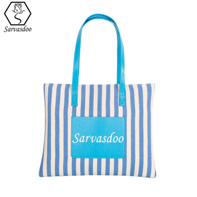 

Saratobu bag handbags striped bag canvas bag fashion simple shoulder bag weave twill bag