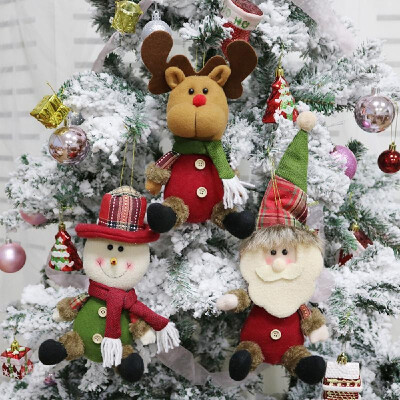 

3pcsset Christmas Hanging Toys Santa Reindeer Snowman Dolls Christmas Tree Decorations Ornaments