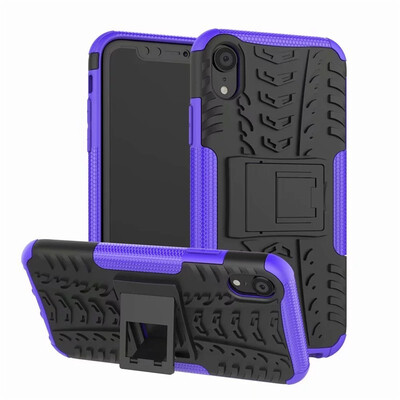 

Fecoprior Case For iPhone XR Back Cover Stand Silicon TPU PC Armor Heavy Rugged Phone Celulars Fundas Coque
