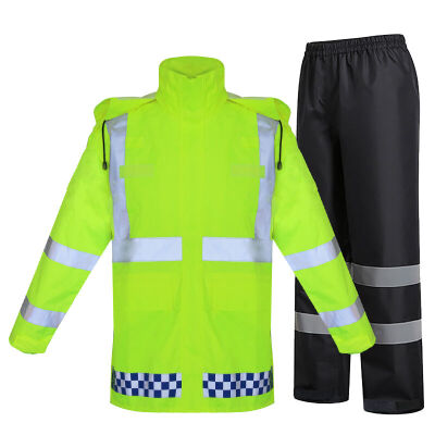 

CNMF moufu Fluorescent green reflective raincoat