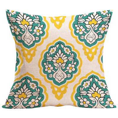 

UpperX flax Square Decorative Throw Pillow Case Cushion Cover 17 inch X 17 inchGeometric pattern
