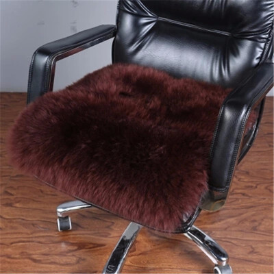 

2018 Newest Winter Wool Cushion Chair Cushion Fur Office Pad Padded Plush Back Pad Computer Chair Square Pad