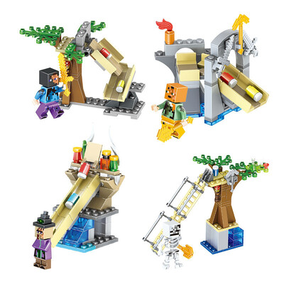 

Mi bloque de construcción de bloques de casa de bosque de DIY mundo ilumina juguetes compatibles con Legoed Minecrafted City