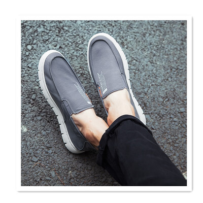 

Korean version of the trend of wild flat old Beijing cloth shoes mens summer breathable deodorant a pedal lazy shoes